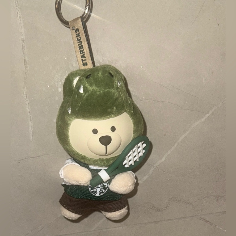 Starbucks x Lacoste Bearista Plush Keychain Tennis Racket Crocodile Limited Ed